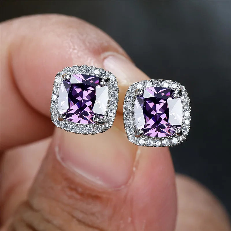 Dazzling Halo Stud Earrings