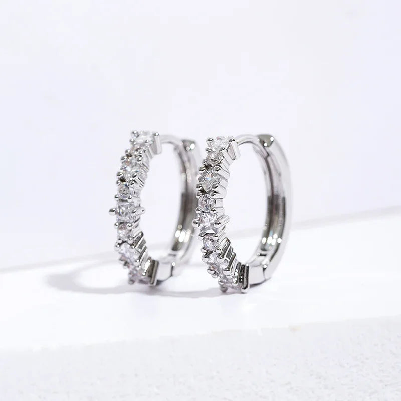 Luxury Stone Hoop Earrings