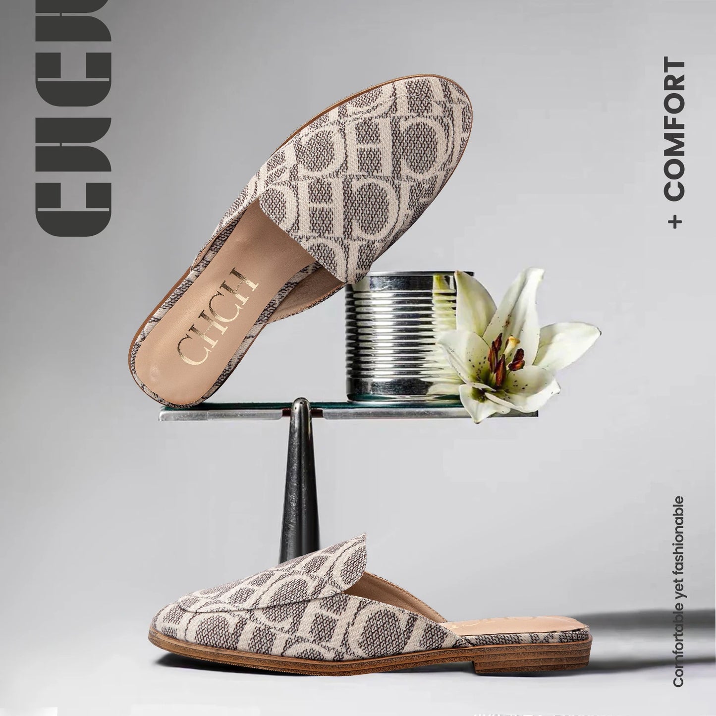 Comfortable Patterned Mules