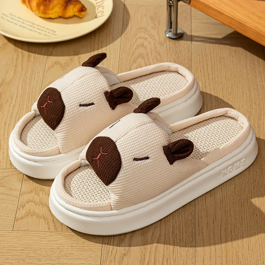 Teddy Bear Platform Slippers