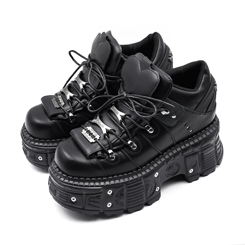 Bottes de cheville de plate-forme punk-gothique
