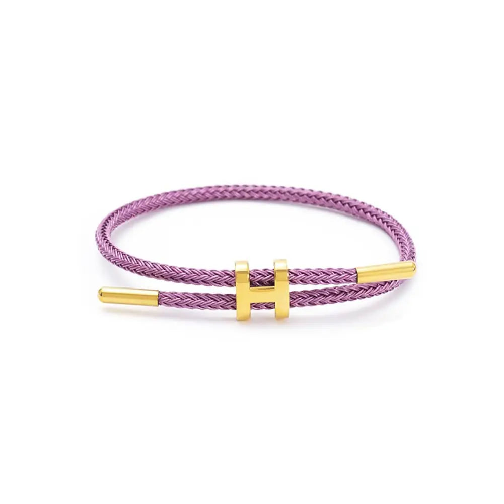 Braided Cord "H" Buckle Bracelet