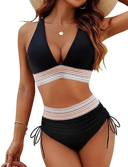 Women Textured Bikini High Waist