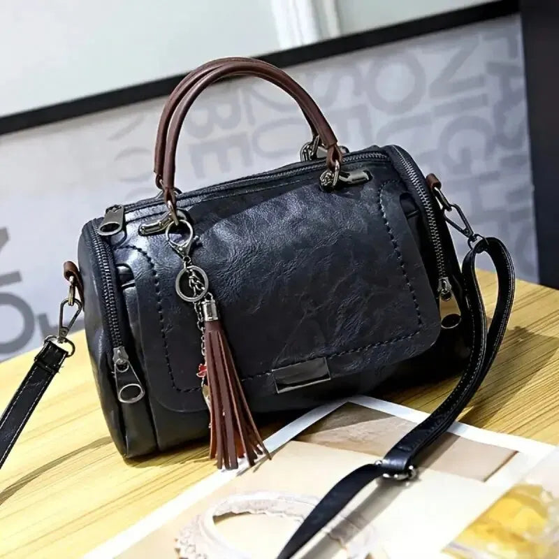 Vintage Wanderlust Barrel Bag