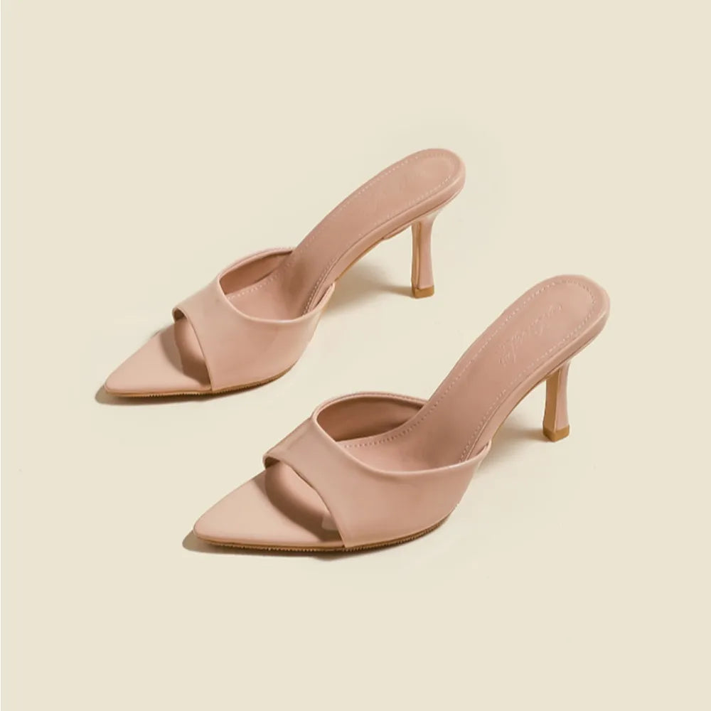 Pointed-Toe Slip-On Heels