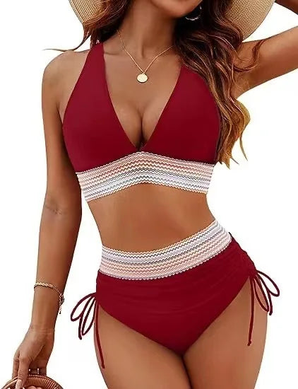 Women Textured Bikini High Waist
