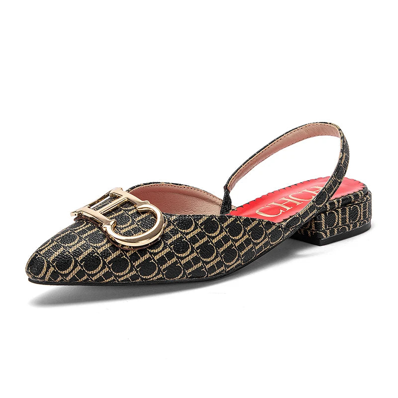 Simple Pointed Slingback Flats