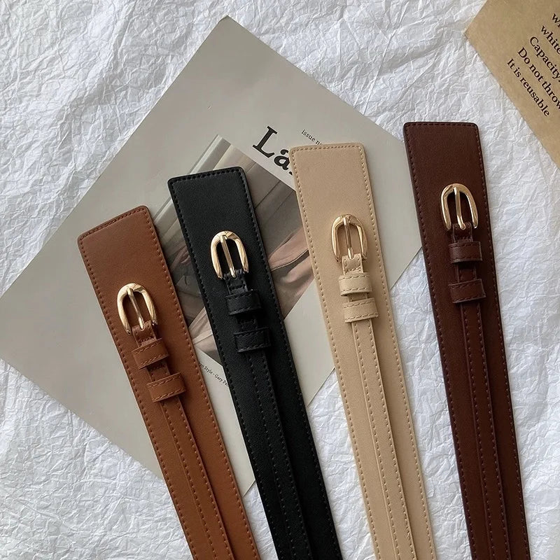 Dual Belt Ladies Wide Elastic Waist Belt
