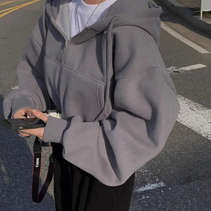 Autumn Winter Hooded Casual Jacket