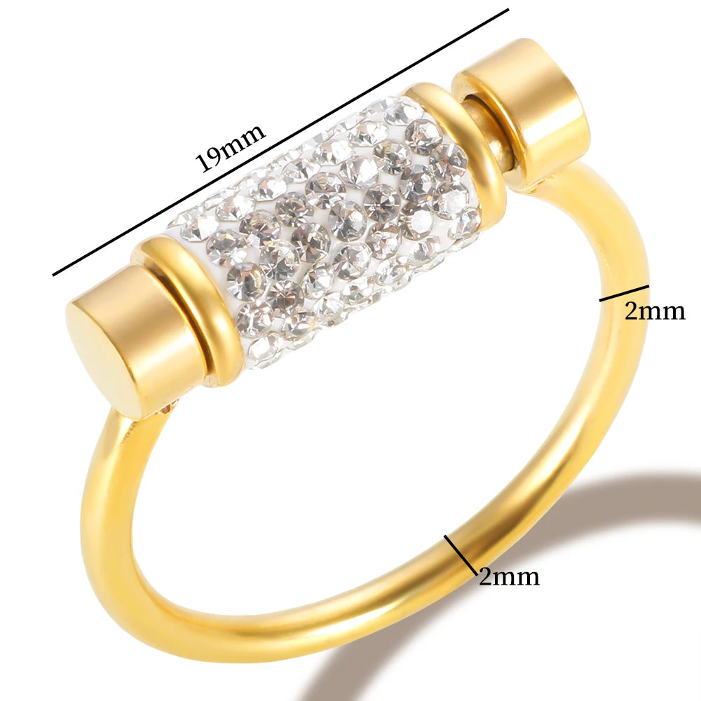 Women’s Rotatable Crystal Ring