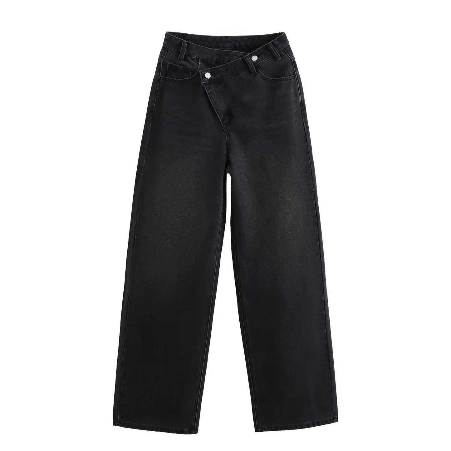 Asymmetrical Waistband Wide-Leg