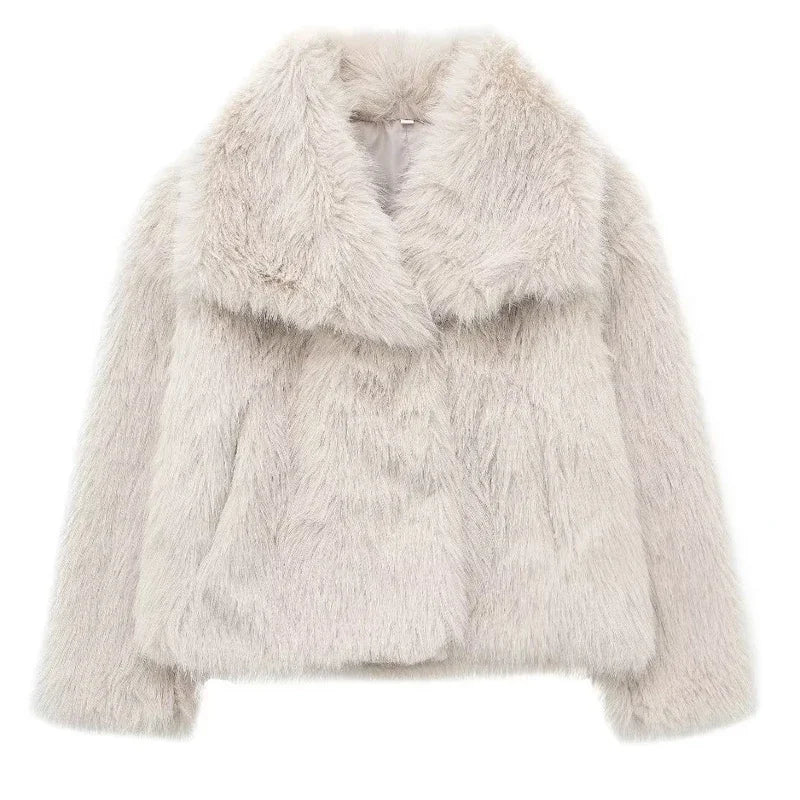 Plush Fluffy Winter Coat for Women