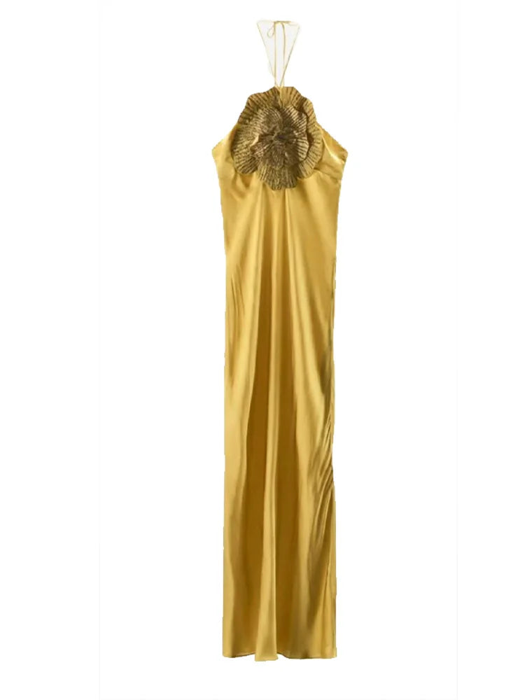 Elegant Party Women’s Dress with 3D Flower