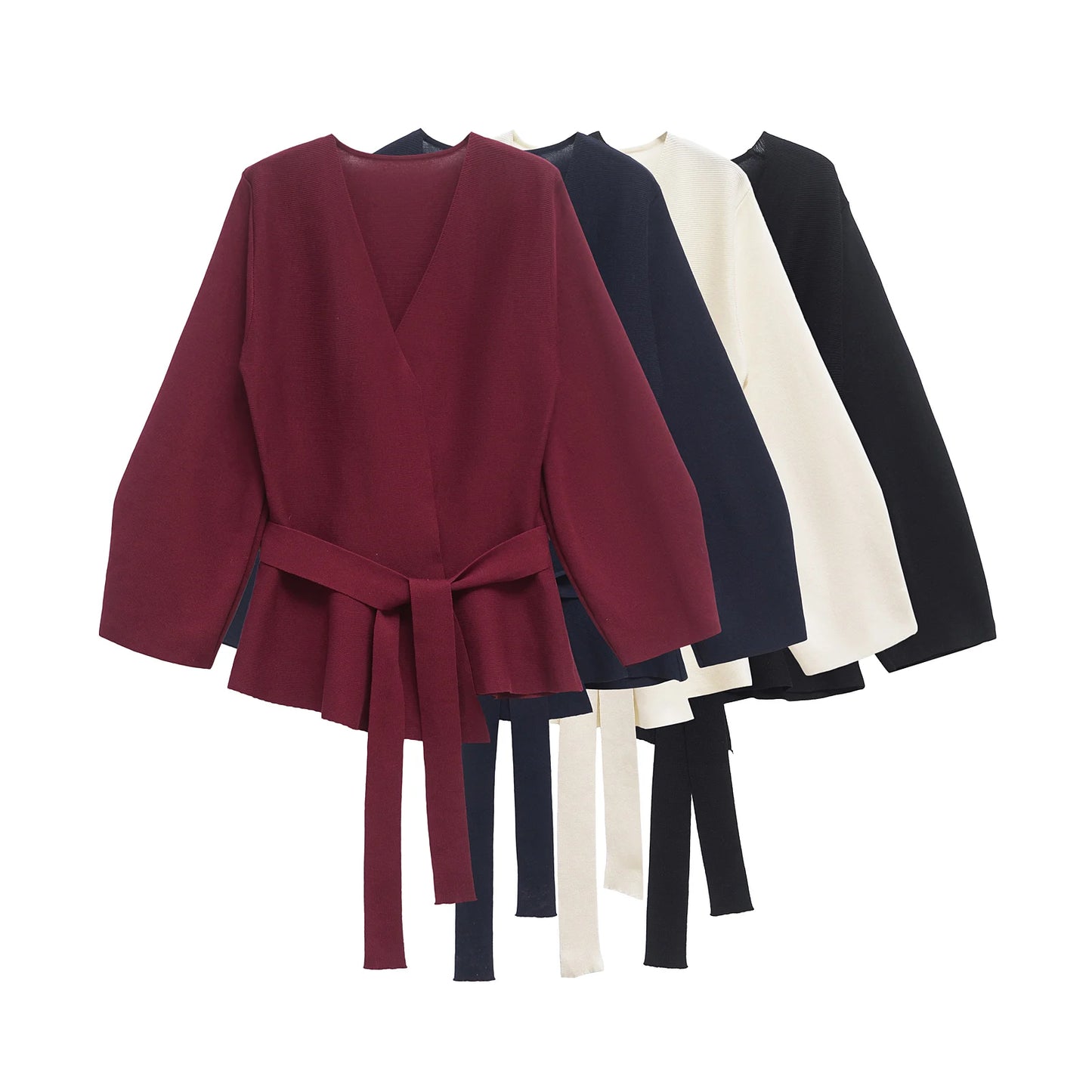 Women’s Blouse with Shoulder Pads and Belt