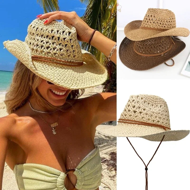 Vintage Western Sun Hat for Women