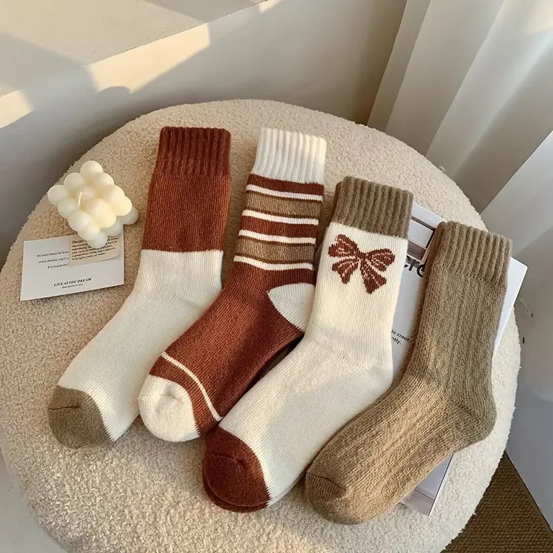 4 Pairs Kit Women Warm Socks