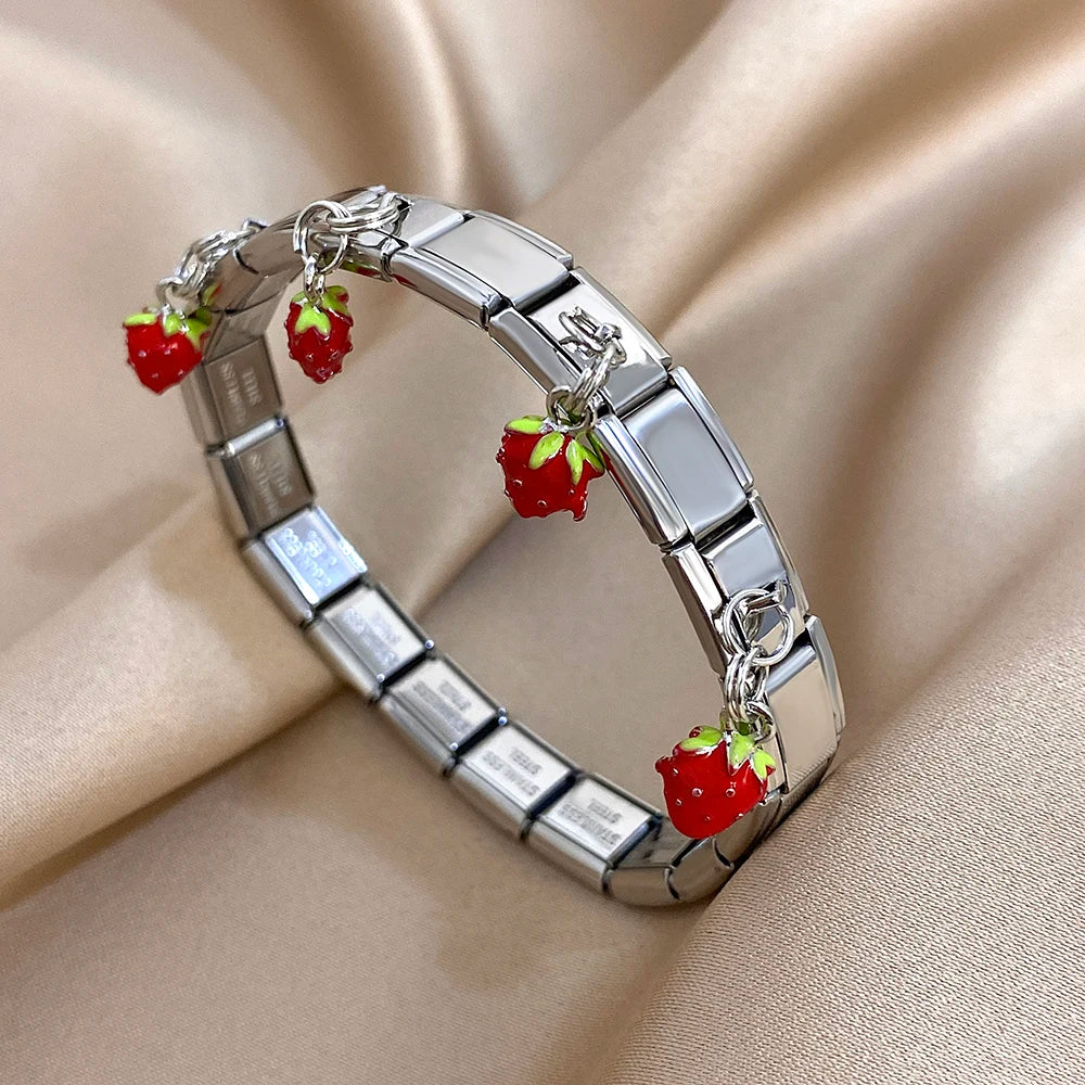 Cherry Charm Link Bracelet