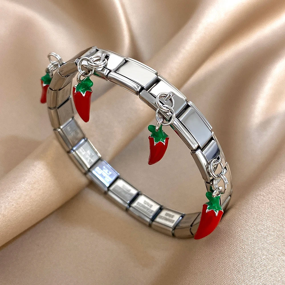 Cherry Charm Link Bracelet