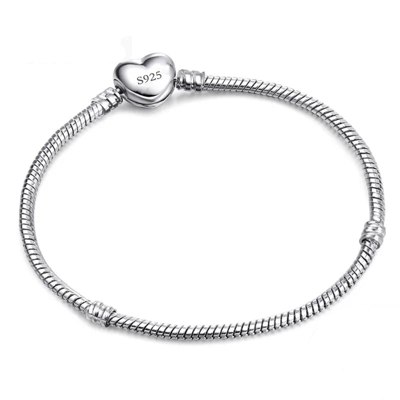 Silver Bracelet with Heart Pendant 