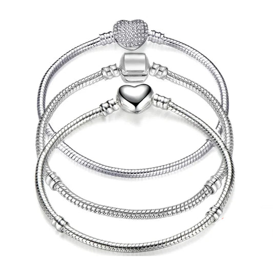 Silver Bracelet with Heart Pendant 