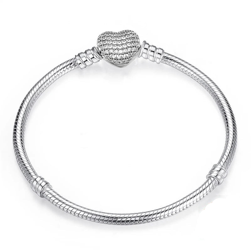 Silver Bracelet with Heart Pendant 