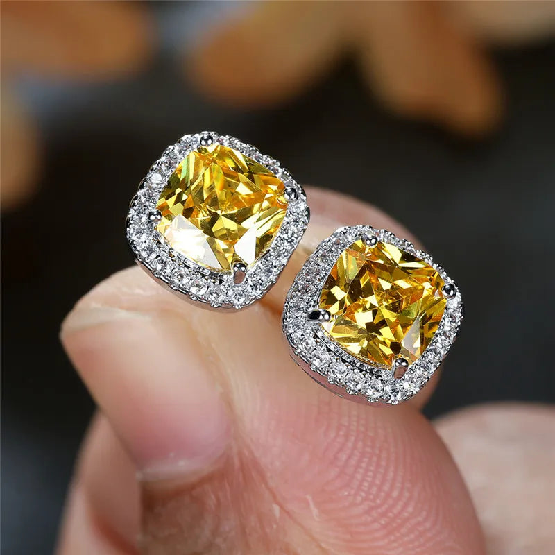 Dazzling Halo Stud Earrings