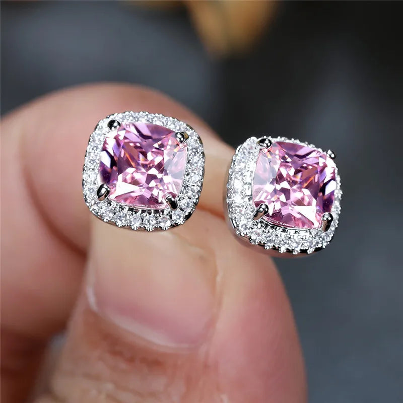 Dazzling Halo Stud Earrings