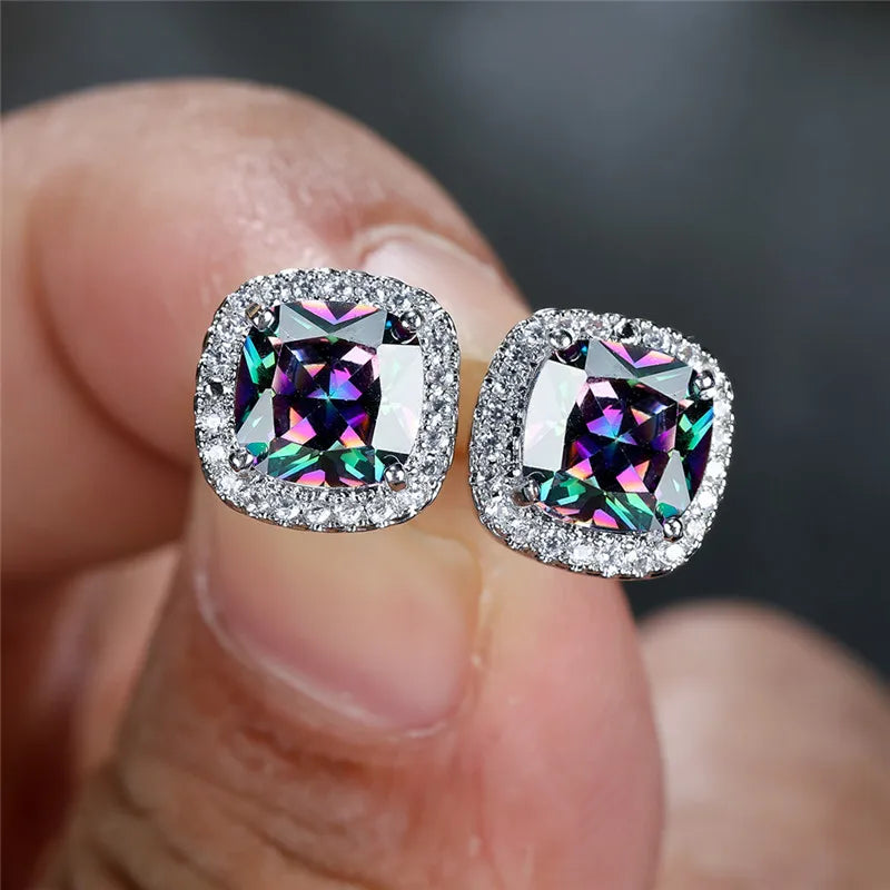 Dazzling Halo Stud Earrings