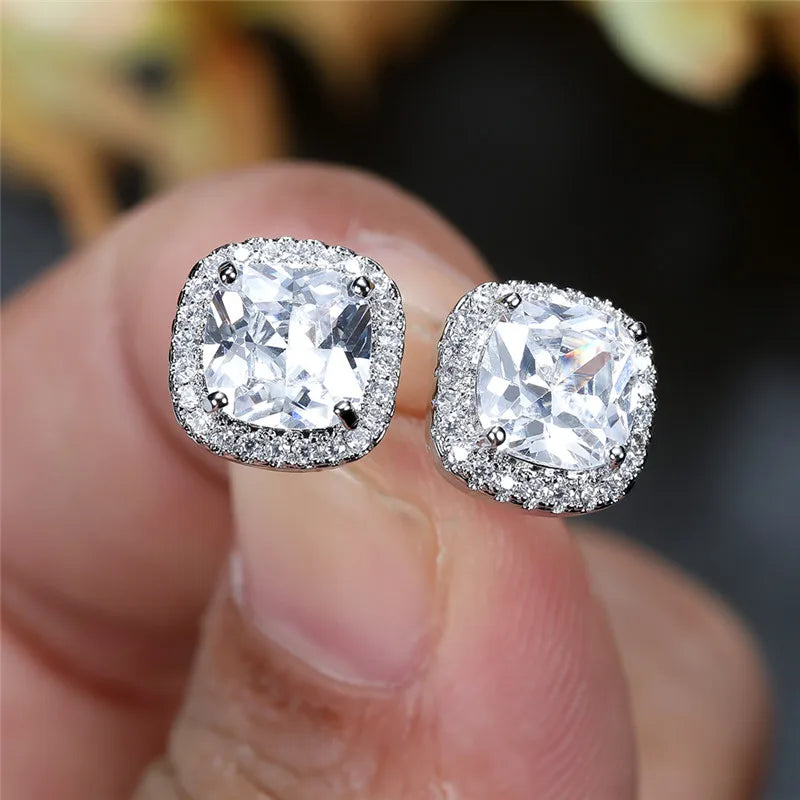 Dazzling Halo Stud Earrings
