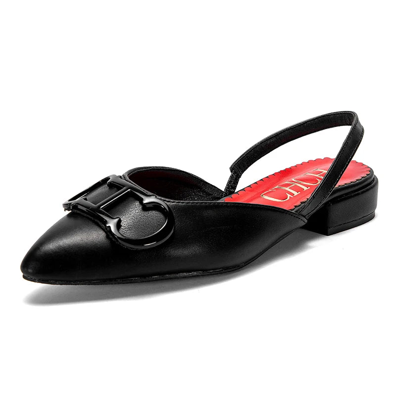 Simple Pointed Slingback Flats