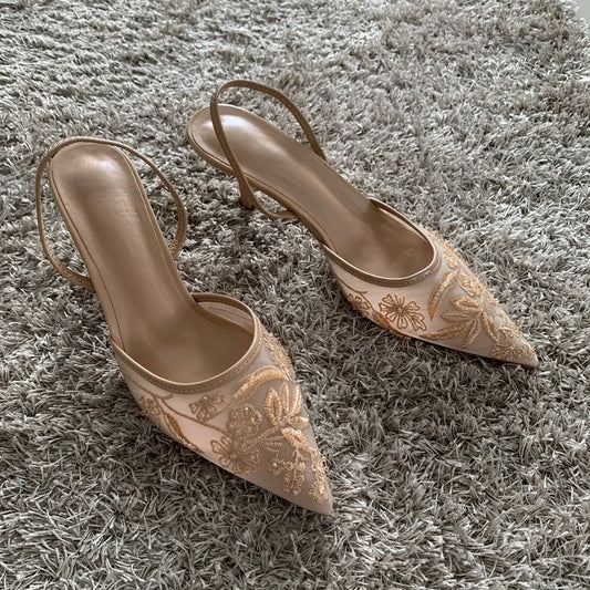 Elegant Mesh Slingback Mules