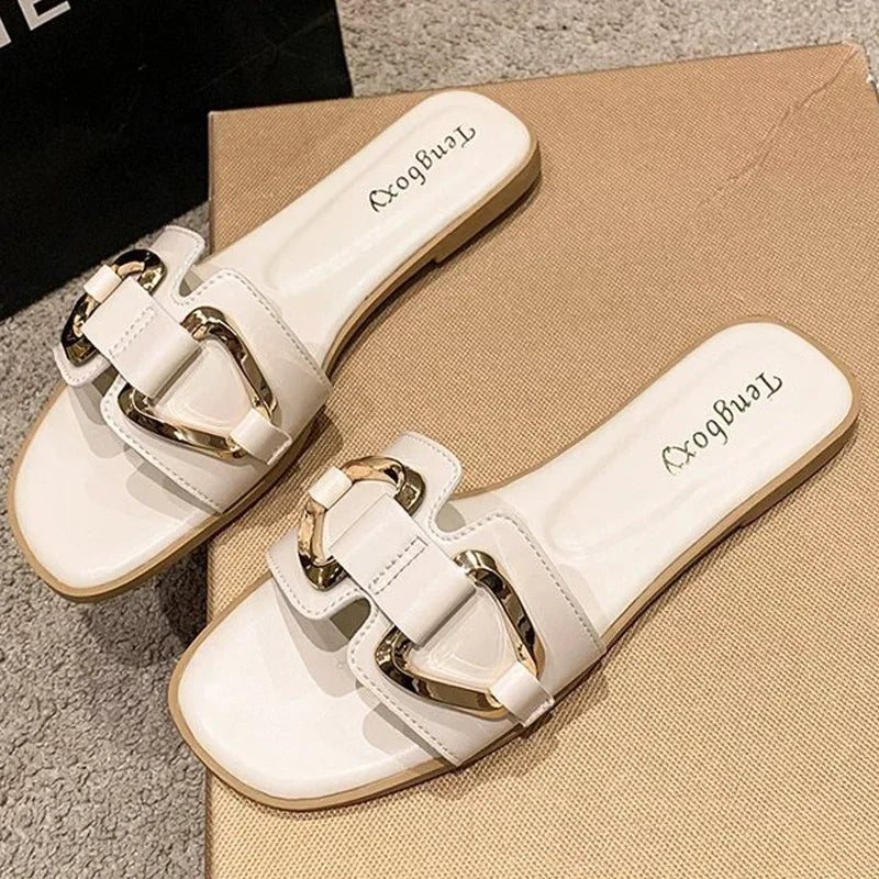 Buckle Accent Flat Sandals