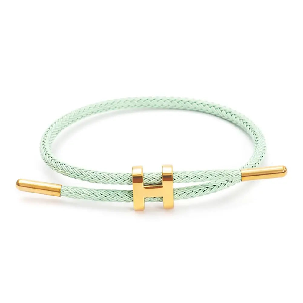 Braided Cord "H" Buckle Bracelet