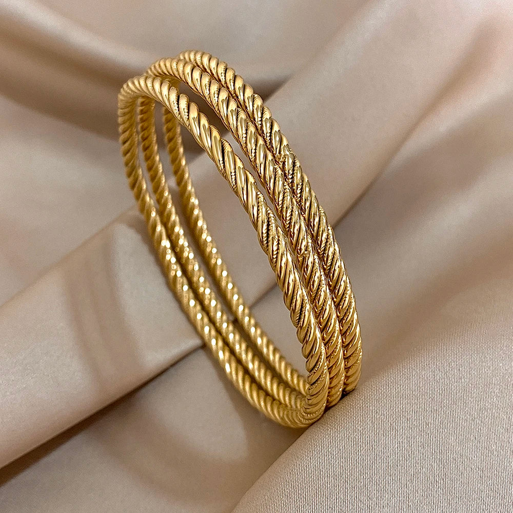 Twisted Three-Piece Bangle Set