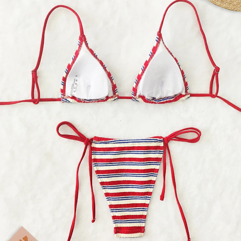 Striped Bikini Set