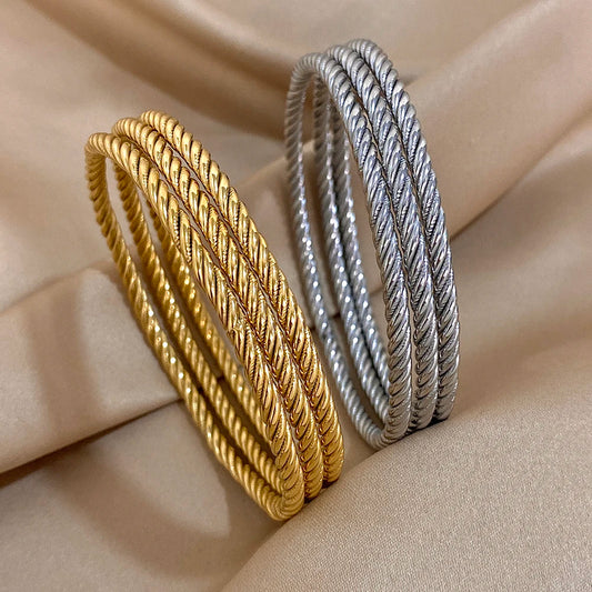 Twisted Three-Piece Bangle Set