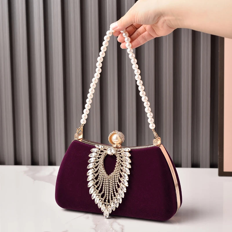 Diamond Pearl Crossbody Handbag 