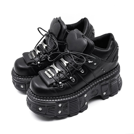 Punk-Gothic Platform Ankle Boots