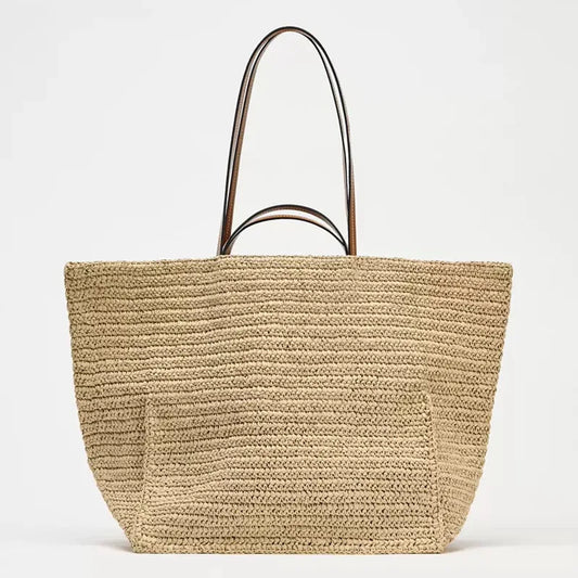 Handmade Woven Straw Tote Bag