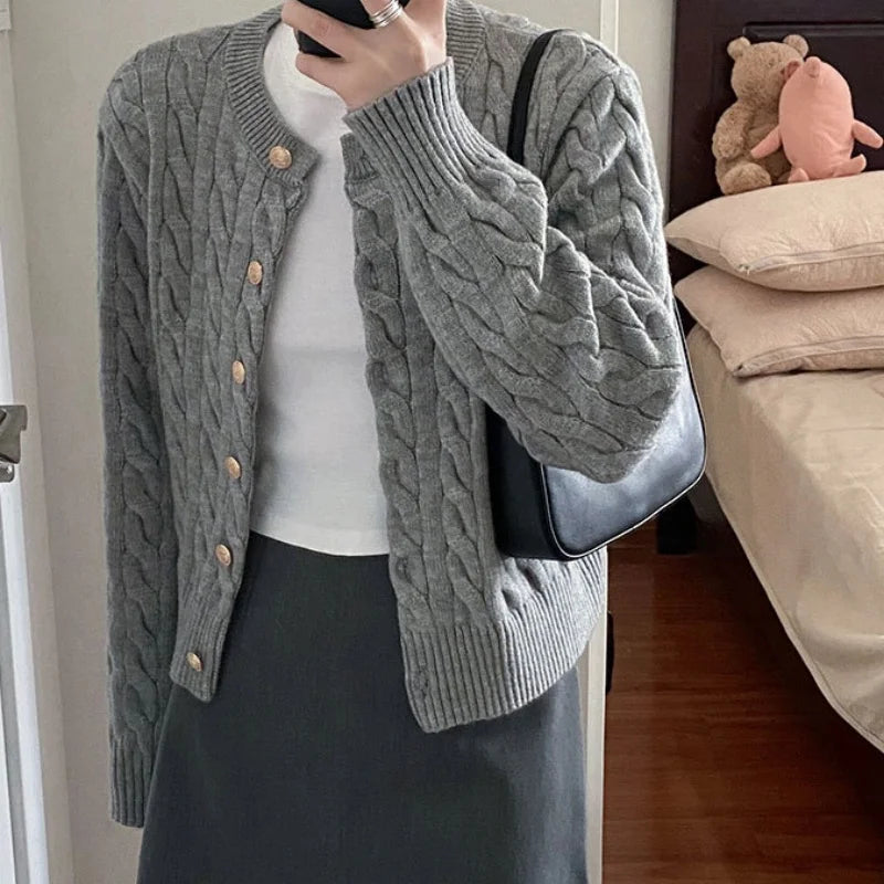 Vintage Long Sleeve Sweater with Buttons 