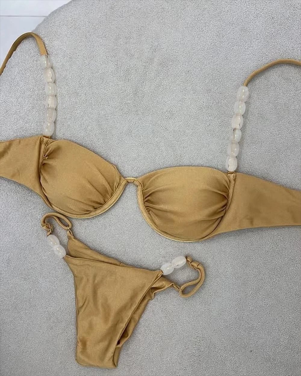 Stone Strap Bikini Set 