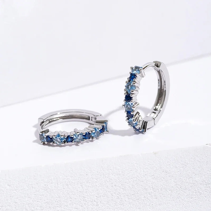 Luxury Stone Hoop Earrings 
