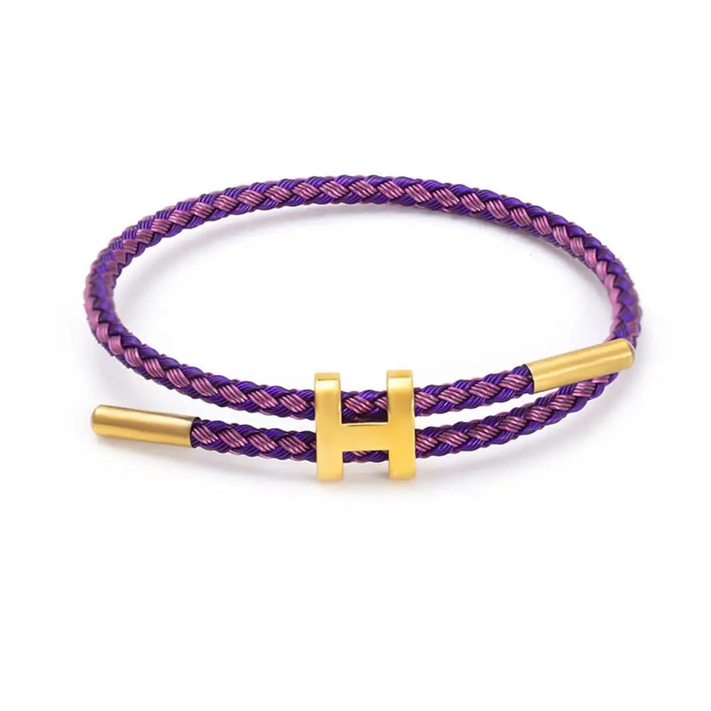 Braided Cord "H" Buckle Bracelet