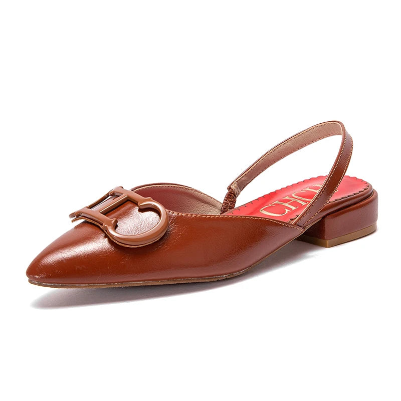 Simple Pointed Slingback Flats
