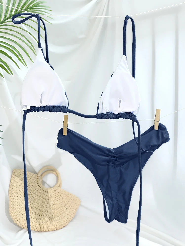 Solid Color Bikini Set 