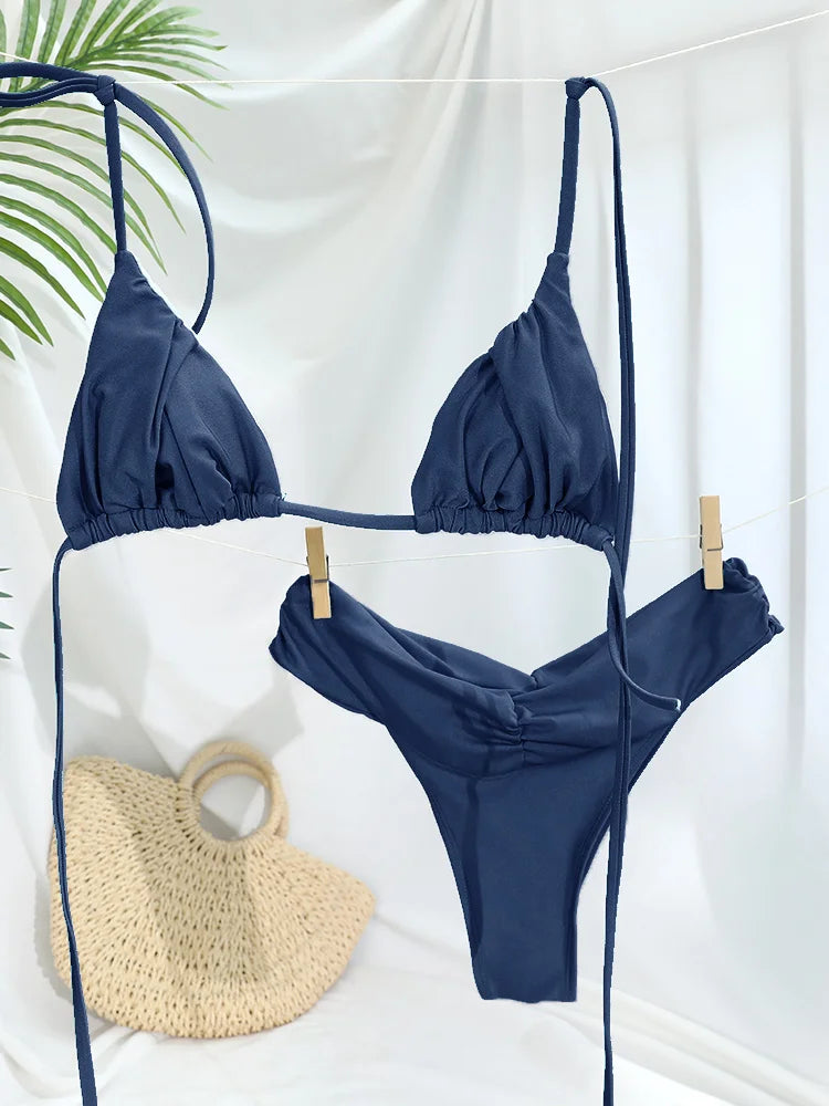 Solid Color Bikini Set 