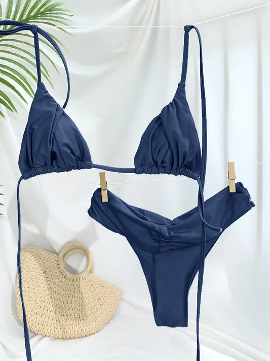 Solid Color Bikini Set 