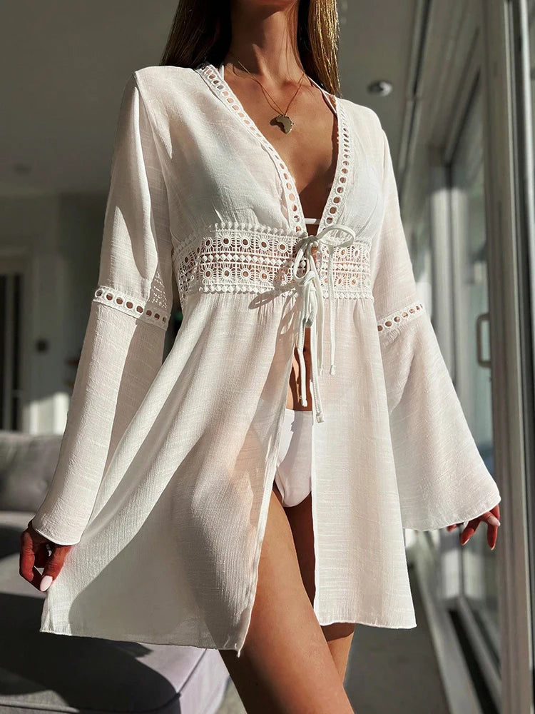 Cover Up Long Sleeve V-Neck 