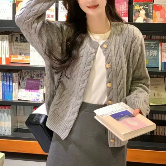 Vintage Long Sleeve Sweater with Buttons 