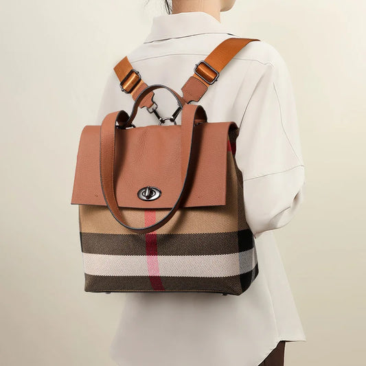 Modern Plaid Commuter Backpack